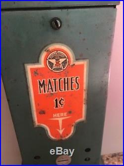 Vintage Coin Operated Columbus Matches Machine