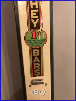 Vintage Coin Operated Hersheys Chocalate Bars Vending Machine Penny Operated
