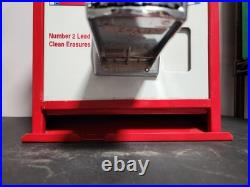Vintage Coin Operated Pencil Dispenser Machine Quality 25c 1970s with Keys Works