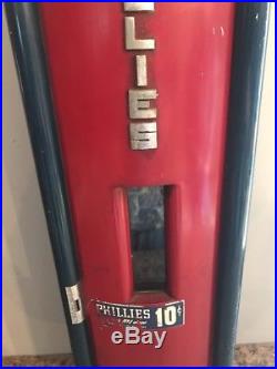 Vintage Coin Operated Phillies Cigar Machine Rare Man Cave