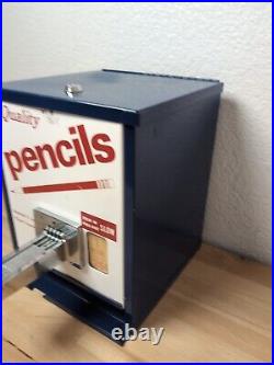 Vintage Coin Operated Quality Pencils Pencil Dispenser Blue