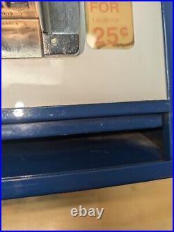 Vintage Coin Operated Quality Pencils Pencil Dispenser Blue