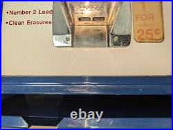 Vintage Coin Operated Quality Pencils Pencil Dispenser Blue
