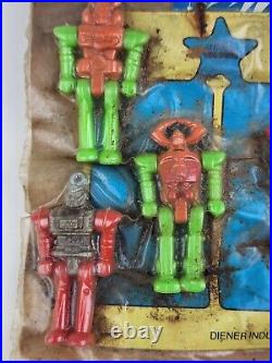 Vintage Coin Toy Machine Display Card Space Raiders Shogun Robot Charm puzzles