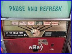 Vintage Coke Coca Cola 1960s Vending Machine lights up, runs, and cools