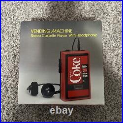 Vintage Coke Coca Cola Stereo Cassette Player with headphones Vending Machine
