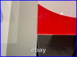Vintage Coke Coca Cola Vending Machine Glass Panel Sign Vendo Cavalier Nascar