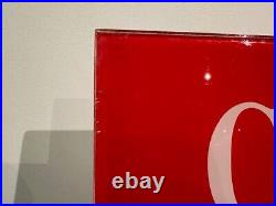 Vintage Coke Coca Cola Vending Machine Glass Panel Sign Vendo Cavalier Nascar