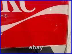 Vintage Coke Coca Cola Vending Machine Glass Panel Sign Vendo Cavalier Nascar