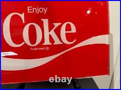 Vintage Coke Coca Cola Vending Machine Glass Panel Sign Vendo Cavalier Nascar