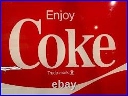 Vintage Coke Coca Cola Vending Machine Glass Panel Sign Vendo Cavalier Nascar