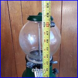 Vintage Columbus Cast Iron & Glass Model M Penny Peanut/Gumball Machine withStand