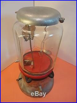 Vintage Columbus Octagonal Glass Gumball Vending Machine, Repainted
