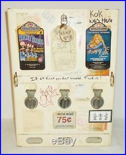 Vintage Condom Machine Triple Coin Operated Graffiti Man Cave Garage Display