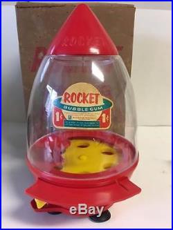Vintage Curtiss Rocket Penny 1 cent Gumball Vending Machine with Box 1960's NICE