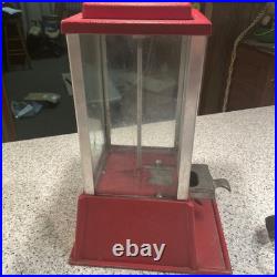 Vintage DEAN 1 Cent Penny Arcade Red Candy Gumball Machine Works