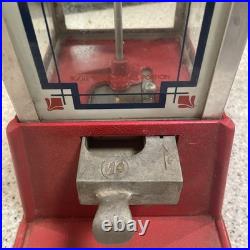 Vintage DEAN 1 Cent Penny Arcade Red Candy Gumball Machine Works