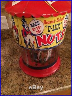 Vintage D-lux Nuts Coin Operated Machine Carnival Circus