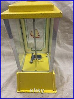 Vintage Dean 1-cent gumball vending machine yellow made in CA