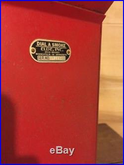 Vintage Dial A Smoke Cigarette Vending Machine Early 30 Cent Red 1940's