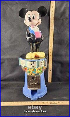 Vintage Disney Mickey Mouse Gumball Machine 60 year Anniversary Superior Works