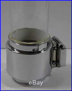Vintage Dixie Cup Dispenser #1244 Glass Dome Tube Bracket Chrome Wall Mount
