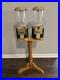 Vintage Double Barrel Wood Stand Gumball Candy Nut Vending Machine Collectable