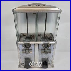 Vintage Double Nugget 1 Cent Gumball Peanut Vending Machine Coin Op See Cond
