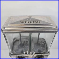 Vintage Double Nugget 1 Cent Gumball Peanut Vending Machine Coin Op See Cond