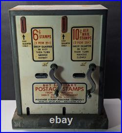 Vintage Double Slot Stamp Vending Machine Brooklyn New York For Parts or Repair