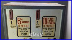 Vintage Double Slot Stamp Vending Machine Brooklyn New York For Parts or Repair