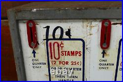 Vintage Double Slot Stamp Vending Machine Brooklyn New York For Parts or Repair