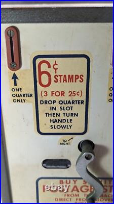 Vintage Double Slot Stamp Vending Machine Brooklyn New York For Parts or Repair