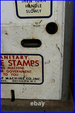 Vintage Double Slot Stamp Vending Machine Brooklyn New York For Parts or Repair