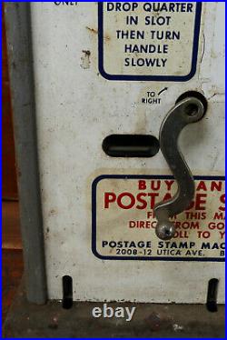 Vintage Double Slot Stamp Vending Machine Brooklyn New York For Parts or Repair