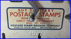 Vintage Double Slot Stamp Vending Machine Brooklyn New York For Parts or Repair