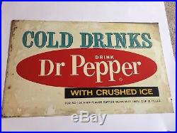 Vintage Dr. Pepper Soda Pop Vending Machine Sheet Metal Sign 24x 15