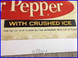 Vintage Dr. Pepper Soda Pop Vending Machine Sheet Metal Sign 24x 15