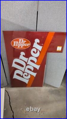Vintage Dr. Pepper Vending Machine Plexiglass Side Wall Logo