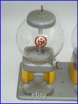 Vintage Dual 5 Cent Gumball Machine F31 x 2 with Keys