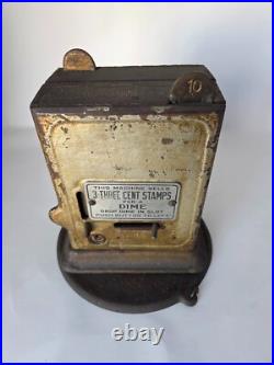 Vintage Dual-Sided Rotating Postage Stamp Vending Machine Nickel Dime Slots