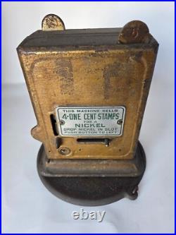 Vintage Dual-Sided Rotating Postage Stamp Vending Machine Nickel Dime Slots