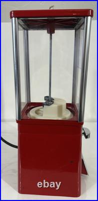 Vintage Electric OAK HOT NUTS Peanut Gumball Machine 25 Cent Coin Operated KEY