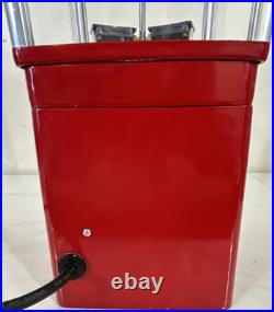 Vintage Electric OAK HOT NUTS Peanut Gumball Machine 25 Cent Coin Operated KEY