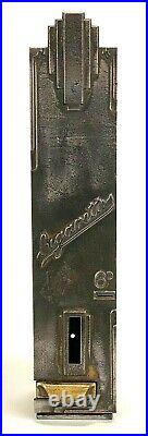 Vintage European Cigarette Coin Operated Vending Machine 6D Art Deco Iron