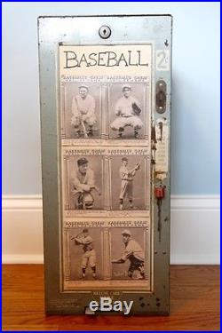 Vintage Exhibit Supply Company Baseball Card Vending Machine 2 Cent Vacuumatic