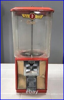 Vintage Folz 1 Cent Bubble Gum Machine Orange 17 Tall