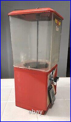 Vintage Folz 1 Cent Bubble Gum Machine Orange 17 Tall