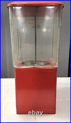 Vintage Folz 1 Cent Bubble Gum Machine Orange 17 Tall