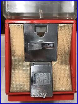 Vintage Folz 1 Cent Bubble Gum Machine Orange 17 Tall